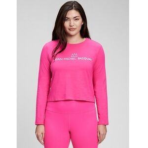 NWT GAP JEAN MICHAEL BASQUIAT Small Pink Long Sleeve Pullover T shirt $45 tag